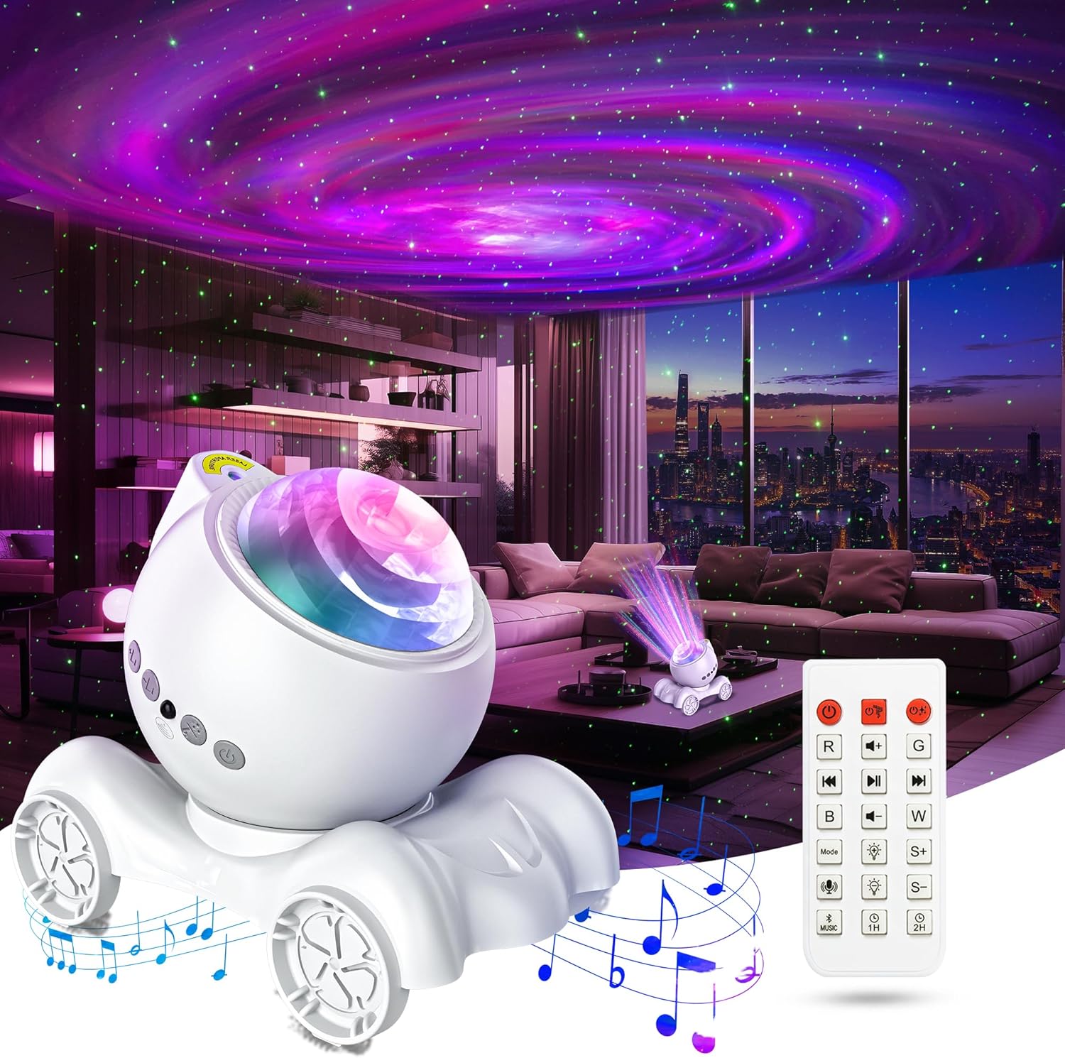 Light Projector - Bluetooth Speaker & White Noise Machine for Relaxation, Sleep, and Parties