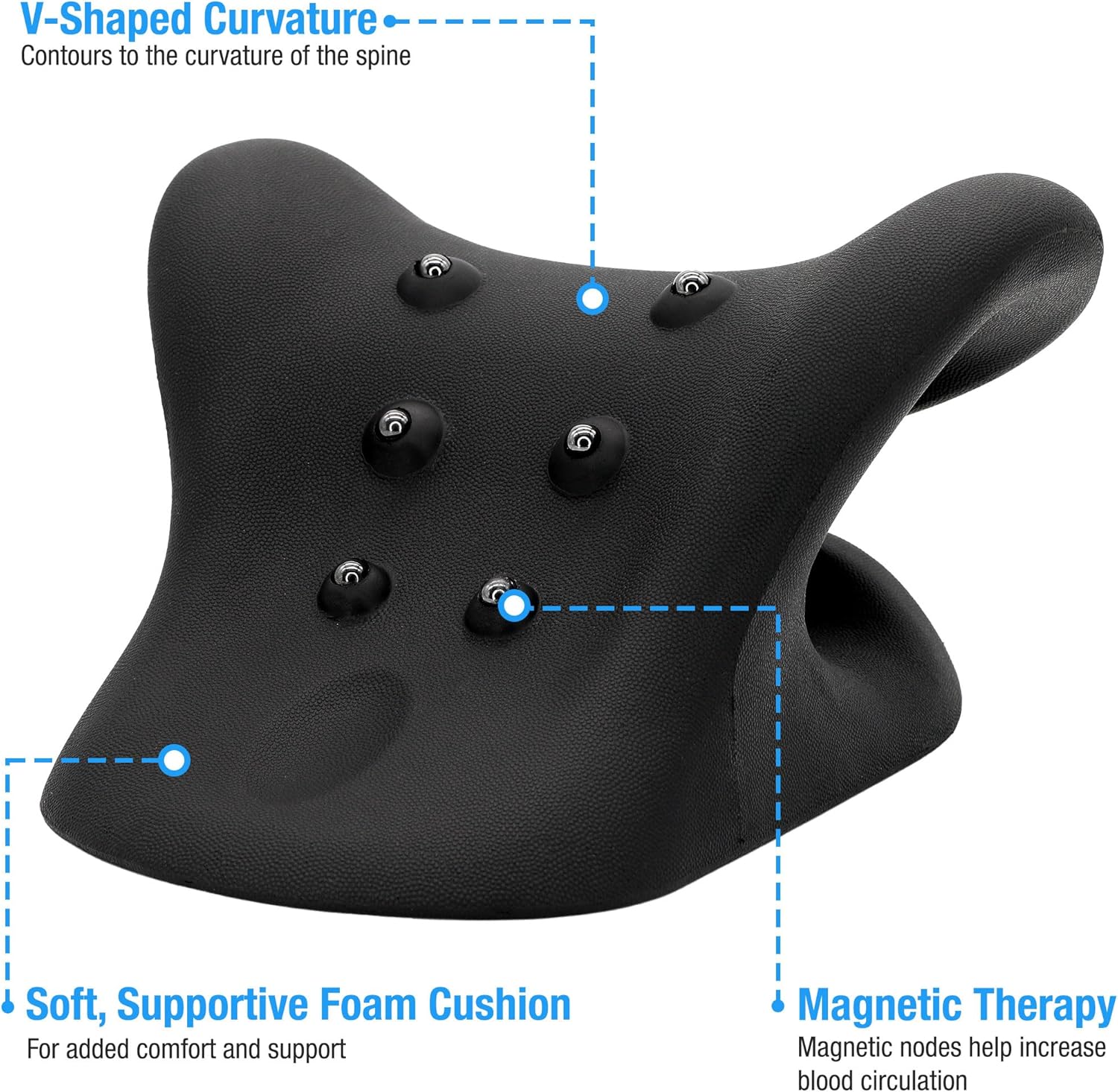 Ultimate Neck & Shoulder Traction Device - Magnetic Therapy for Pain Relief & Cervical Alignment - Relax & Rejuvenate in Sleek Black Design