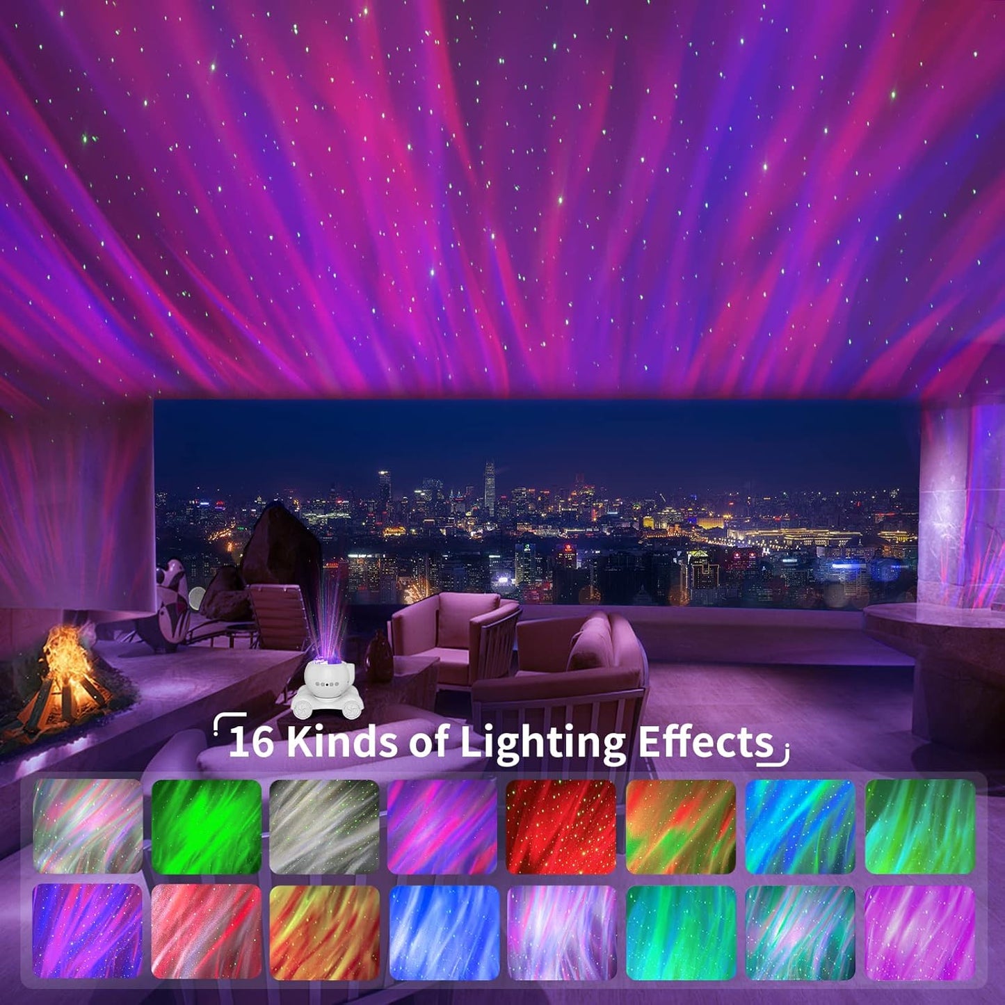 Light Projector - Bluetooth Speaker & White Noise Machine for Relaxation, Sleep, and Parties