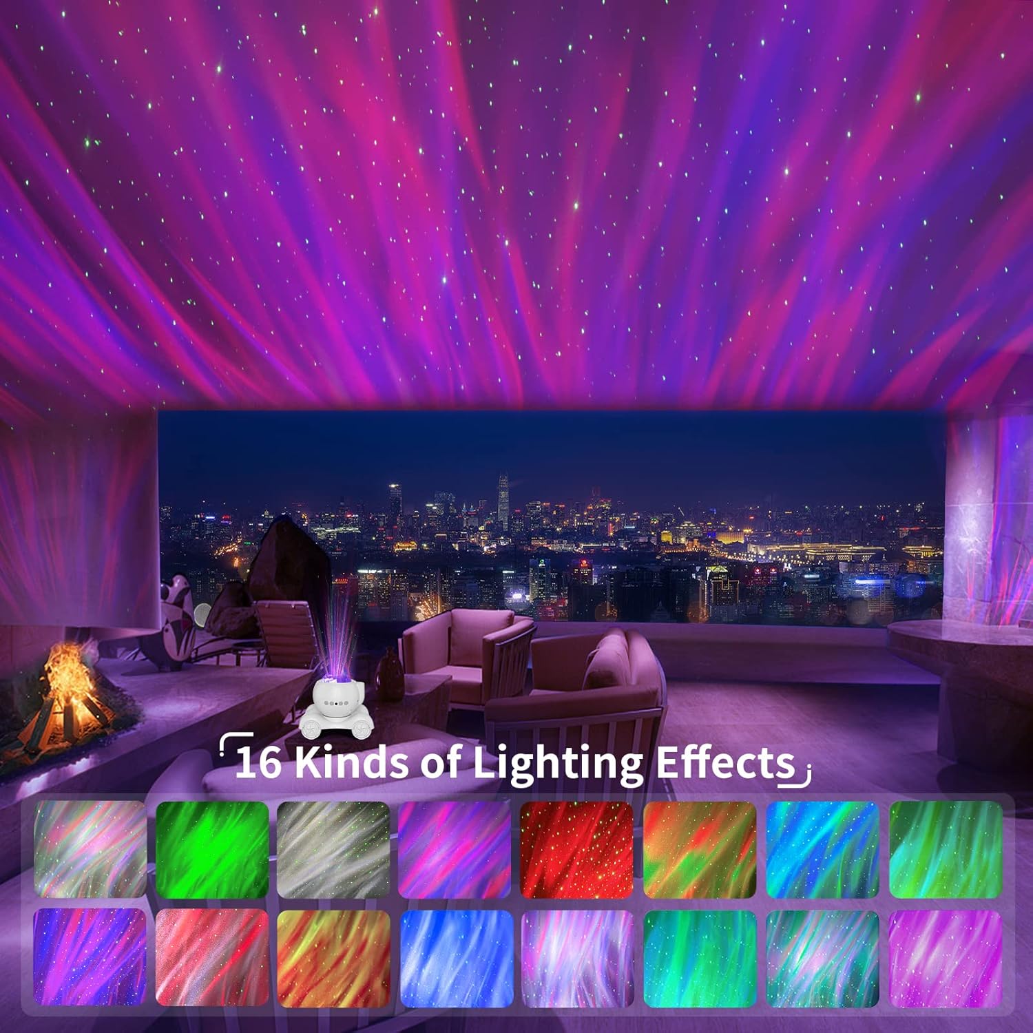 Light Projector - Bluetooth Speaker & White Noise Machine for Relaxation, Sleep, and Parties