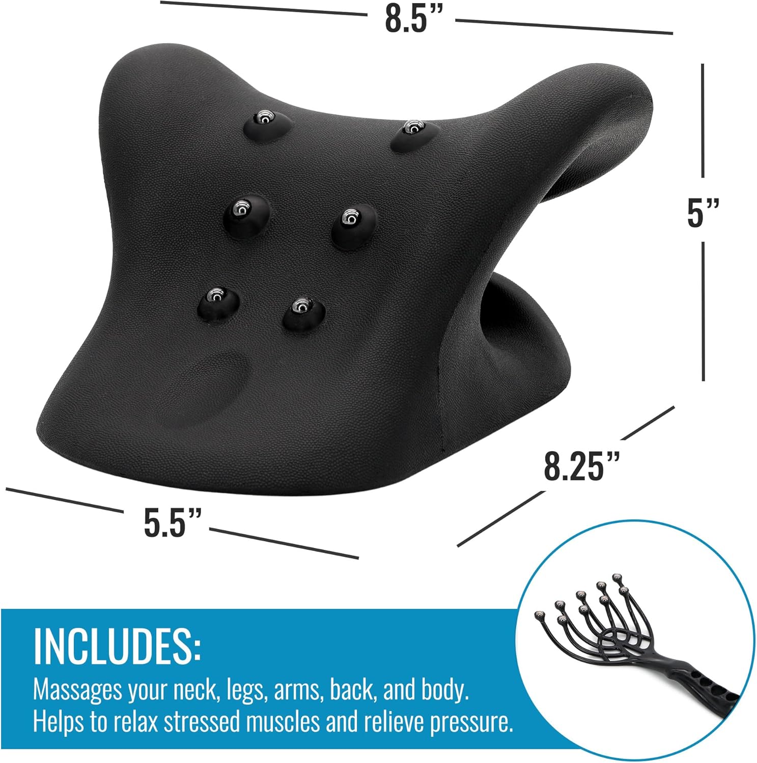 Ultimate Neck & Shoulder Traction Device - Magnetic Therapy for Pain Relief & Cervical Alignment - Relax & Rejuvenate in Sleek Black Design