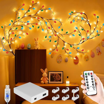 4FT Pink Cherry Blossom Vine Lights - 48 LED Enchanted Willow Branches with Remote Timer, 8 Light Modes, Perfect for Bedroom, Weddings & Christmas Decor, USB Battery Operated