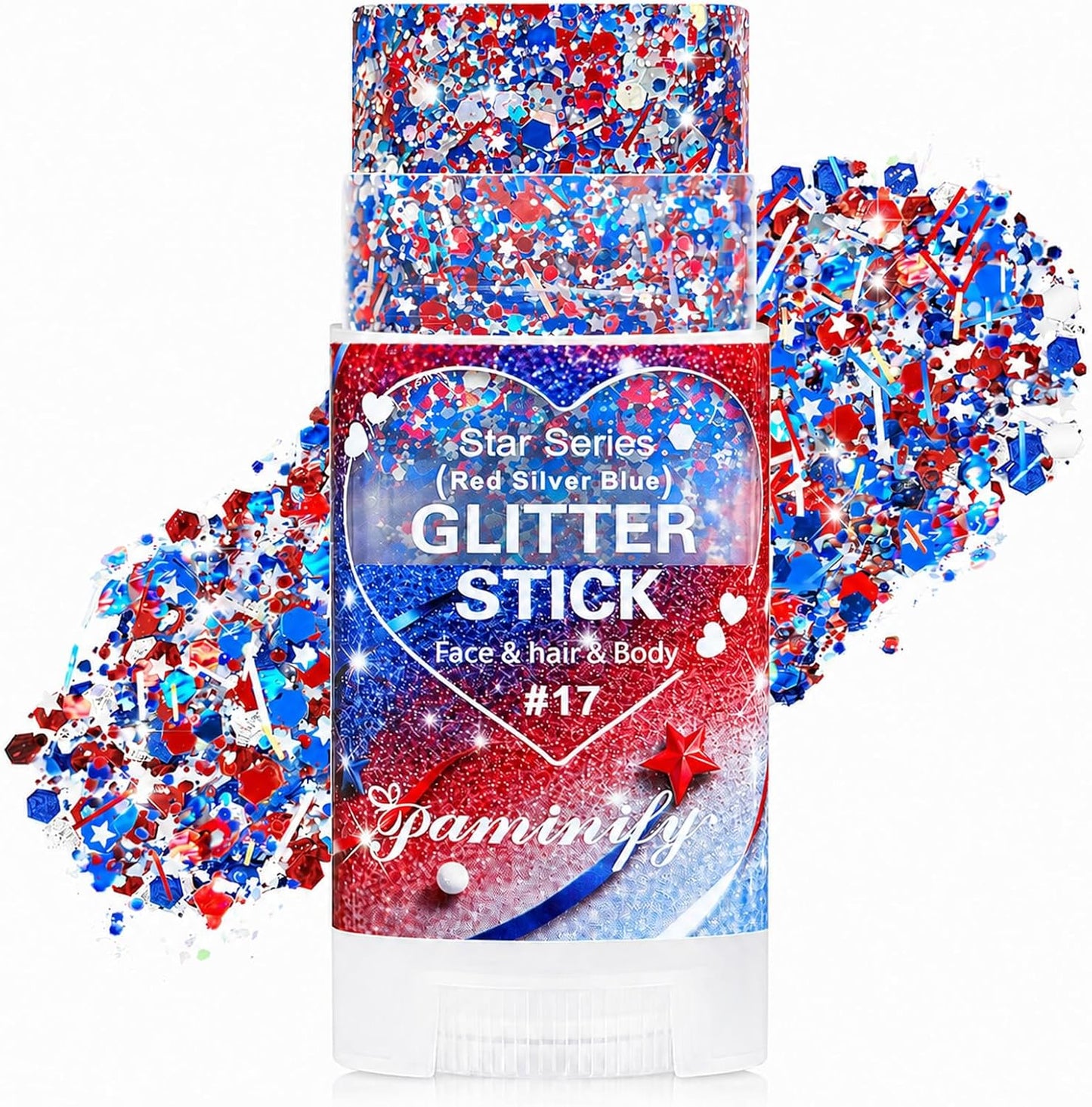 Glitter Stick - Perfect for 4th of July Celebrations, and Football Games! Waterproof & Safe For Hair, Face & Body