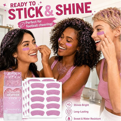 Glitter Stick - Perfect for 4th of July Celebrations, and Football Games! Waterproof & Safe For Hair, Face & Body