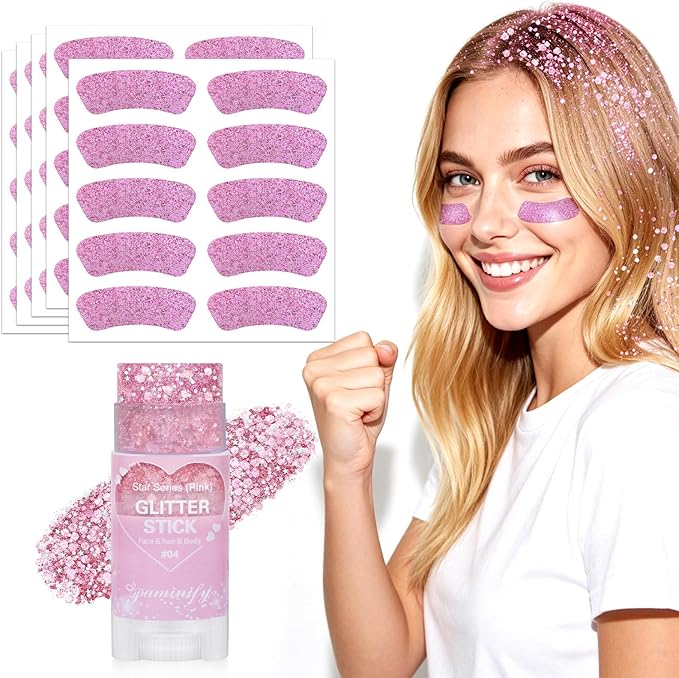 Glitter Stick - Perfect for 4th of July Celebrations, and Football Games! Waterproof & Safe For Hair, Face & Body