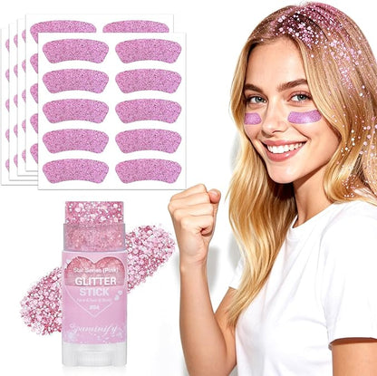 Glitter Stick - Perfect for 4th of July Celebrations, and Football Games! Waterproof & Safe For Hair, Face & Body