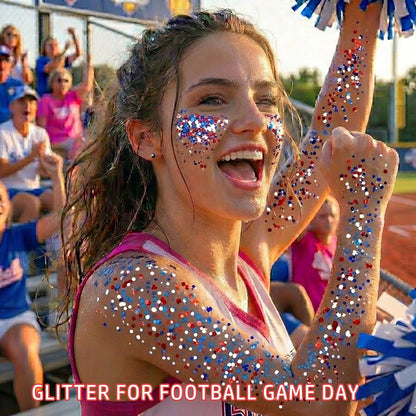 Glitter Stick - Perfect for 4th of July Celebrations, and Football Games! Waterproof & Safe For Hair, Face & Body