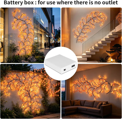 4FT Pink Cherry Blossom Vine Lights - 48 LED Enchanted Willow Branches with Remote Timer, 8 Light Modes, Perfect for Bedroom, Weddings & Christmas Decor, USB Battery Operated