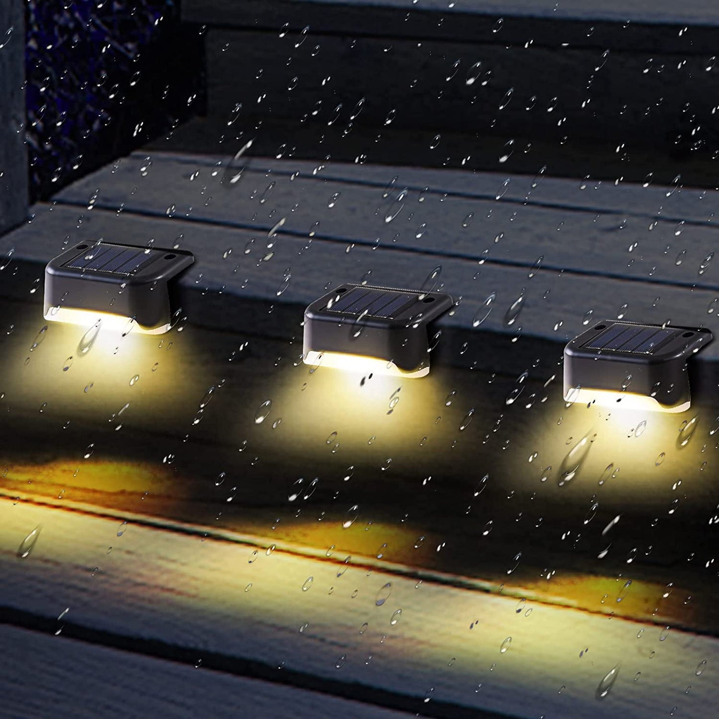 Illuminate Your Outdoors with  12-Pack Waterproof Solar Deck Lights - Perfect for Steps, Railings, Fences, and Holiday Decor (Warm White)