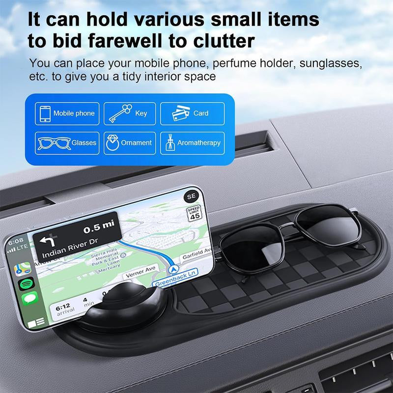 Multifunction Car Anti-Slip Mat, Car Dashboard Mobile Phone Holder, Auto Universal Rotatable anti Skid with Temporary Parking Number