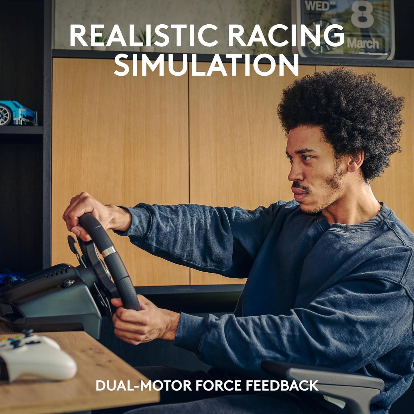 920 Driving Force Racing Wheel and Pedals, Force Feedback +  Driving Force Shifter - Xbox Series X|S, Xbox One and PC, Mac - Black