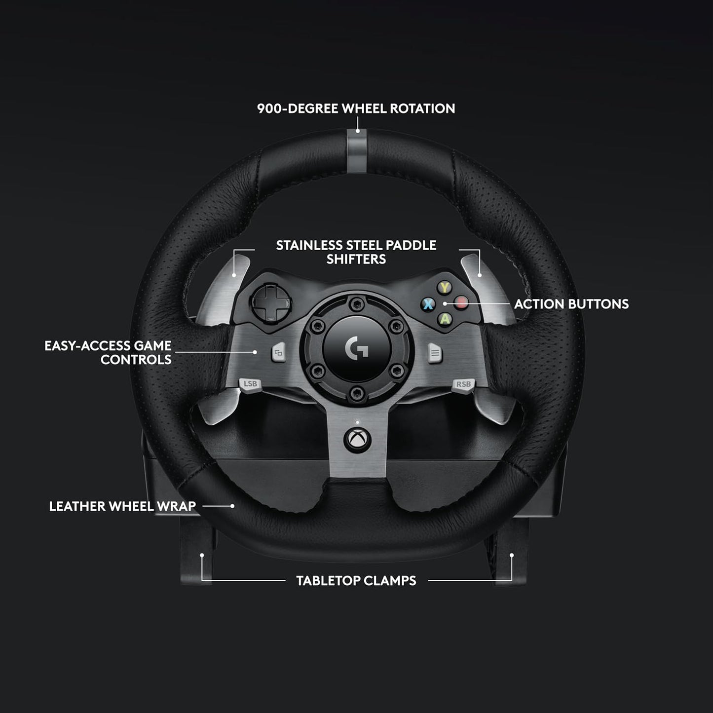 920 Driving Force Racing Wheel and Pedals, Force Feedback +  Driving Force Shifter - Xbox Series X|S, Xbox One and PC, Mac - Black