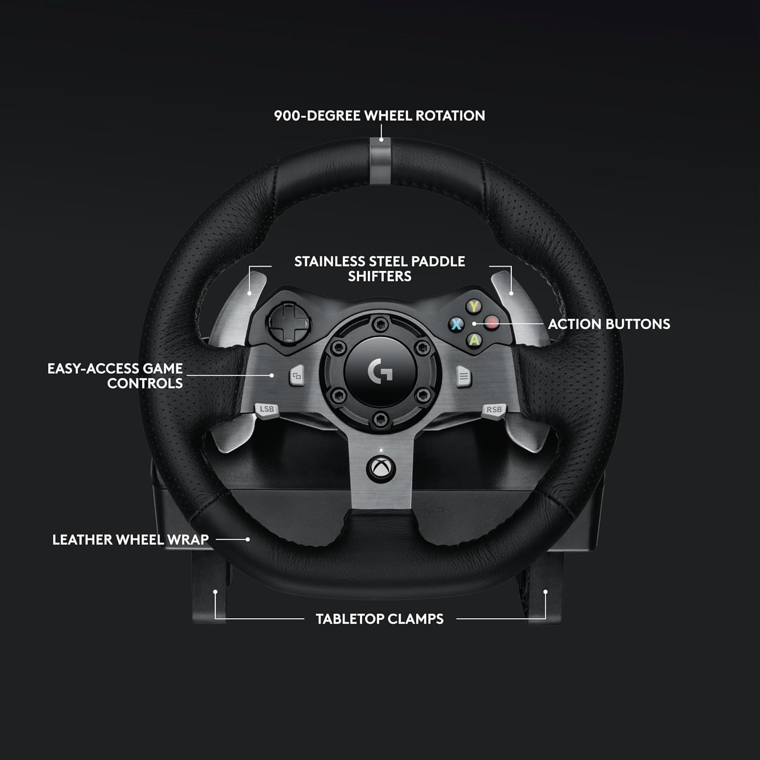 920 Driving Force Racing Wheel and Pedals, Force Feedback +  Driving Force Shifter - Xbox Series X|S, Xbox One and PC, Mac - Black