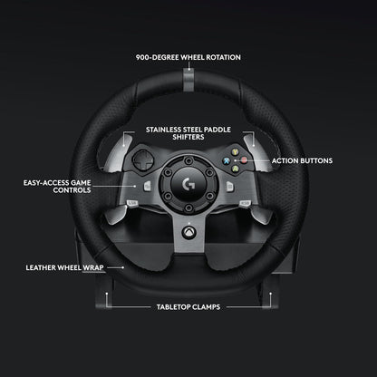 920 Driving Force Racing Wheel and Pedals, Force Feedback +  Driving Force Shifter - Xbox Series X|S, Xbox One and PC, Mac - Black