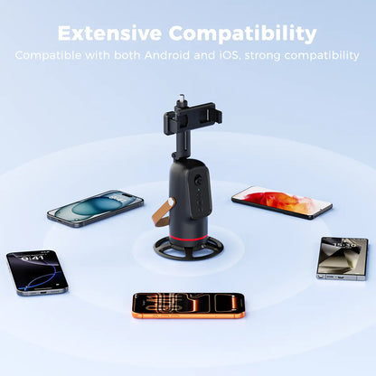 Smart Auto Face Tracking Tripod with Gesture Control - 360° Rotating Phone Mount for Live Streaming, Vlogging, and Selfies