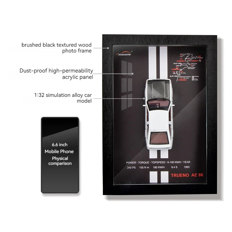 1:32 Photo Frame Version Alloy Metal Sports Car Model Simulation 3D Racing Car 