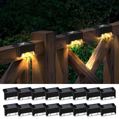 Illuminate Your Outdoors with  12-Pack Waterproof Solar Deck Lights - Perfect for Steps, Railings, Fences, and Holiday Decor (Warm White)