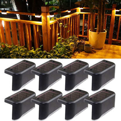 Illuminate Your Outdoors with  12-Pack Waterproof Solar Deck Lights - Perfect for Steps, Railings, Fences, and Holiday Decor (Warm White)