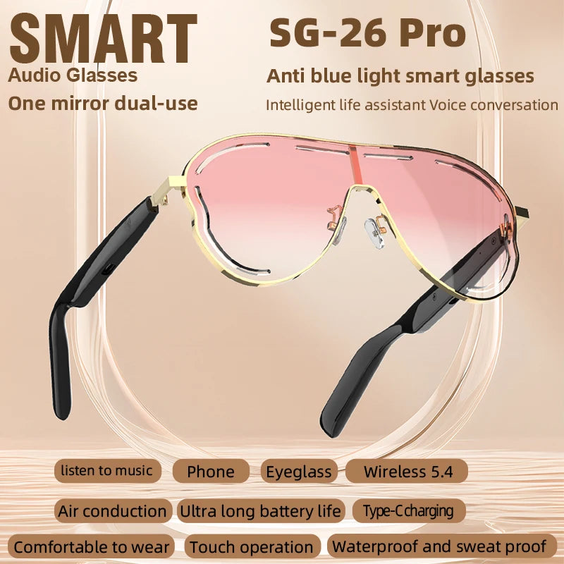 New Men'S Smart Glasses Women'S Bluetooth Sports Glasses Voice Call Control Music UV Polarized Sunglasses Driving Glasses F06 07