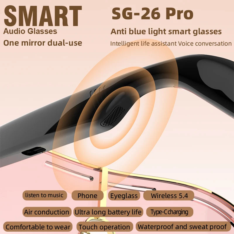 New Men'S Smart Glasses Women'S Bluetooth Sports Glasses Voice Call Control Music UV Polarized Sunglasses Driving Glasses F06 07