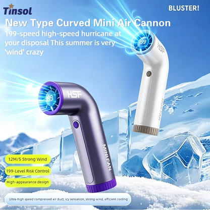TINSOL 4000Mah Handheld Mini Fan 199 Speed Turbo Digital Display Infinitely Variable Speed Outdoor Portable Fan USB Charging