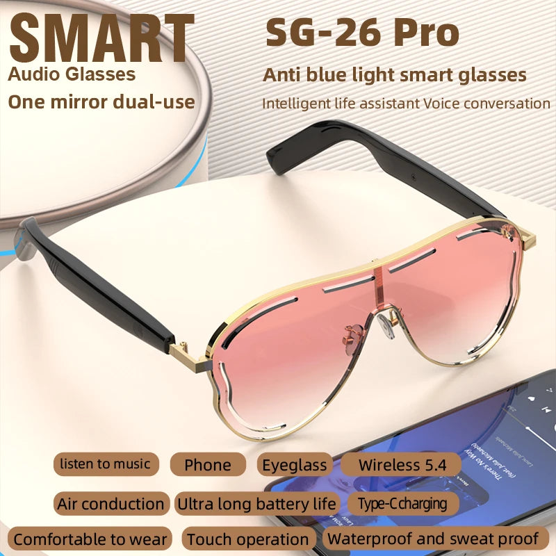 New Men'S Smart Glasses Women'S Bluetooth Sports Glasses Voice Call Control Music UV Polarized Sunglasses Driving Glasses F06 07