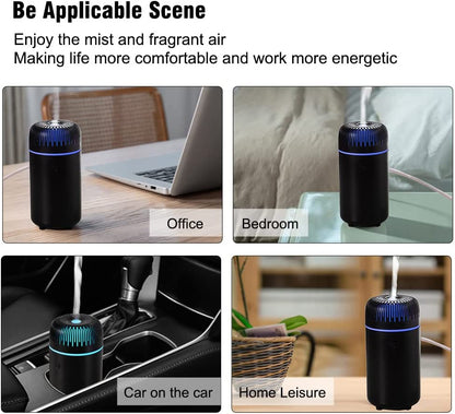 Car Diffuser - 100ml USB Mini Aromatherapy Humidifier & Air Freshener for Essential Oils - Portable for Auto & Home Use (Black)