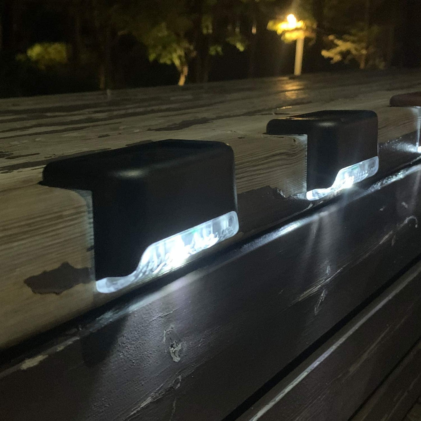 Illuminate Your Outdoors with  12-Pack Waterproof Solar Deck Lights - Perfect for Steps, Railings, Fences, and Holiday Decor (Warm White)