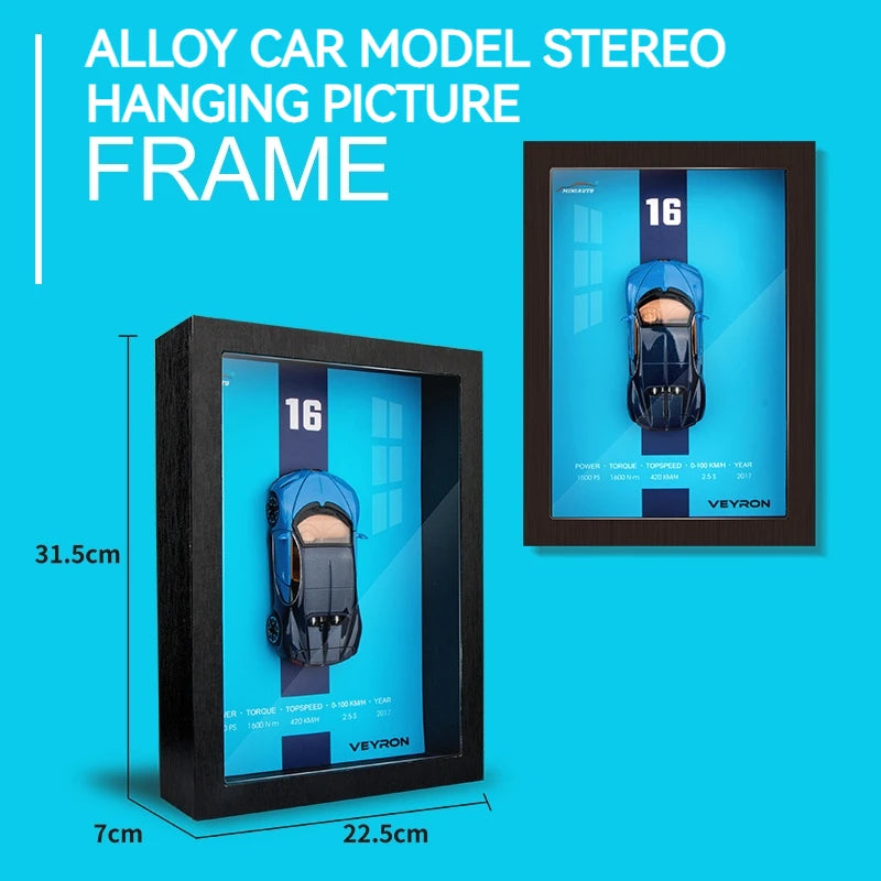 1:32 Photo Frame Version Alloy Metal Sports Car Model Simulation 3D Racing Car 