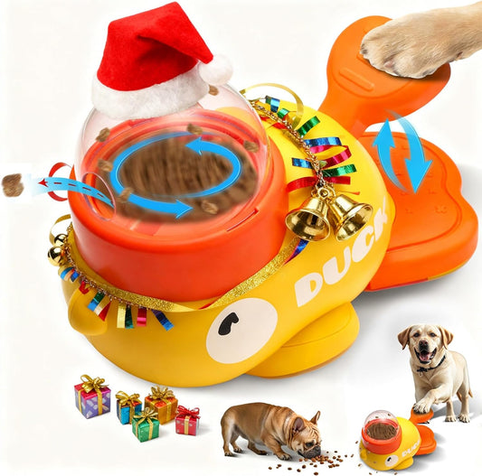 Engaging Duck-Shaped Interactive Dog and Cat Treat Dispenser - Fun Food Puzzle Slow Feeder for IQ Training and Exercise