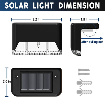 Illuminate Your Outdoors with  12-Pack Waterproof Solar Deck Lights - Perfect for Steps, Railings, Fences, and Holiday Decor (Warm White)